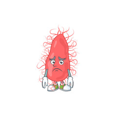 Canvas Print - Cartoon picture of escherichia with worried face