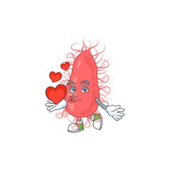 Poster - An adorable cartoon design of escherichia holding heart