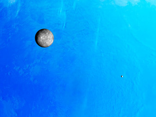 Wall Mural - neptunes atmosphere with moons