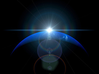 Wall Mural - sunrise over neptune planet