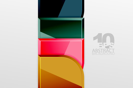 Glossy glass squares with round elements geometric composition. Abstract geometric background with 3d effect composition For Wallpaper, Banner, Background, Card, Book Illustration, landing page