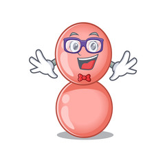 Sticker - Mascot design style of geek neisseria gonorrhoeae with glasses