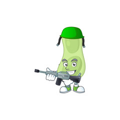 Sticker - An elegant staphylococcus pneumoniae Army mascot design style using automatic gun