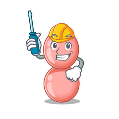 Sticker - cartoon character of neisseria gonorrhoeae worked as an automotive