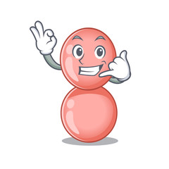 Sticker - Cartoon design of neisseria gonorrhoeae with call me funny gesture