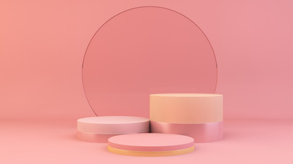 Wall Mural - Podium with pink glass circle