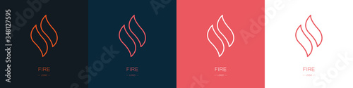 Set of fire logos. Collection. Modern style. Vector illustration Tableau sur Toile