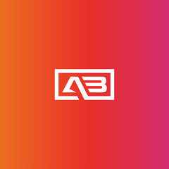 Wall Mural - letter AB logo design vector