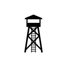 Watchtower vector icon on white background.