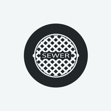 Sewer Manhole Vector Icon Illustration Sign