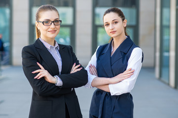 Portraits of beautiful successful young business women