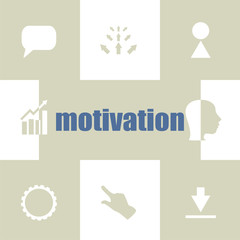 Poster - text motivation. Business concept . Infographic Elements. Business icon set