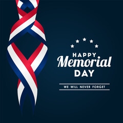 Happy Memorial Day Vector Design Illustration For Celebrate Moment