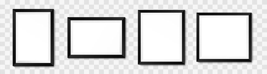 Realistic picture frame mockup. Vector background