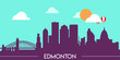 Edmonton skyline silhouette flat design vector illustration