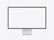 © viktoria_ngm - Realistic monitor mockup, modern thin frame computer display with empty place for showing your site or design, isolated on transparent background. Personal computer screen template, front view.