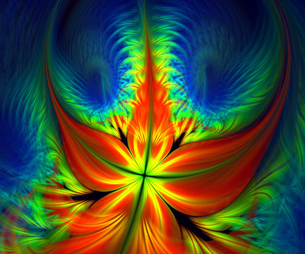 Computer generated abstract colorful fractal artwork