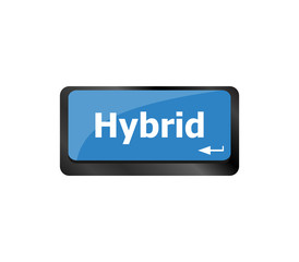 Poster - computer keyboard with hybrid key - business background