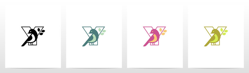 Bird Perch On Lettter Logo Design Y