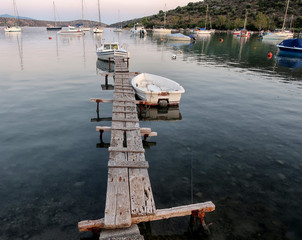 the picturesque surroundings of the Peloponnese peninsula in Greece. Scenery,  seascape panorama Peloponnese peninsula in Greece, beautiful coast , Mediterranean Sea.