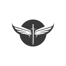 Sword Wings  Logo Icon Vector Illustration Design