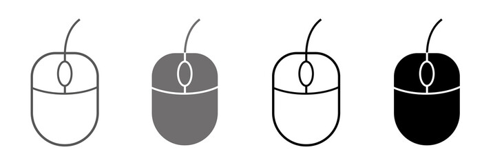 Fototapete - computer mouse icon. set. mouse. vector illustration.