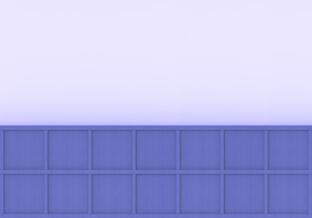 Wall Mural - 3d rendering. modern minimal blue purple wood square box pattern on light wall background.