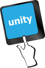 Poster - unity word on computer keyboard pc key