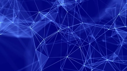 Network connection structure. Background for business event. Science background. Big data digital background. 3d rendering. Seamless loop.