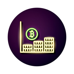 Sticker - bitcoin statistics bars crypto currency neon style