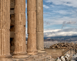 Wall Mural - Athens, old city view of ancient ruins. Greece.