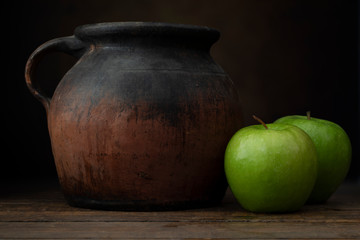 Wall Mural - Granny Smith Apples and Jug