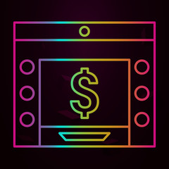 Poster - Atm, dollar, cash nolan icon Simple thin line, outline vector of ATM icons for ui and ux, website or mobile application