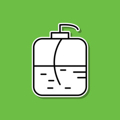 Poster - Liquid soap sticker icon. Simple thin line, outline vector of beauty, make up, cosmetics icons for ui and ux, website or mobile application