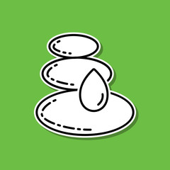 Poster - Spa stones sticker icon. Simple thin line, outline vector of beauty, make up, cosmetics icons for ui and ux, website or mobile application