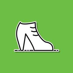 Poster - Women shoe sticker icon. Simple thin line, outline vector of beauty, make up, cosmetics icons for ui and ux, website or mobile application