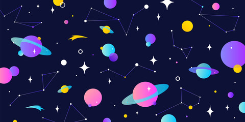 universe, cosmos. universe, cosmos and space background with planet, shining star. colorful cosmos w