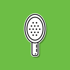 Poster - Hair brush sticker icon. Simple thin line, outline vector of beauty, make up, cosmetics icons for ui and ux, website or mobile application