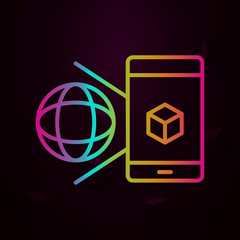 Aufkleber - Augmented reality, object, camera, mobile nolan icon Simple thin line, outline vector of Augmented reality icons for ui and ux, website or mobile application