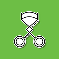 Poster - Eyelash clips sticker icon. Simple thin line, outline vector of beauty, make up, cosmetics icons for ui and ux, website or mobile application
