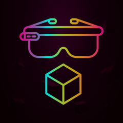 Aufkleber - Augmented reality, smart glasses nolan icon Simple thin line, outline vector of Augmented reality icons for ui and ux, website or mobile application