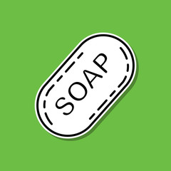 Poster - Soap sticker icon. Simple thin line, outline vector of beauty, make up, cosmetics icons for ui and ux, website or mobile application