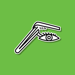 Poster - Laminating eyelashes sticker icon. Simple thin line, outline vector of beauty, make up, cosmetics icons for ui and ux, website or mobile application