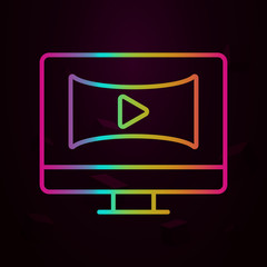 Poster - Monitor, panoramic, video nolan icon Simple thin line, outline vector of Augmented reality icons for ui and ux, website or mobile application