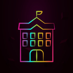 Aufkleber - University, Building nolan icon Simple thin line, outline vector of Biology icons for ui and ux, website or mobile application