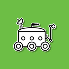 Poster - Moon-rover sticker icon. Simple thin line, outline vector of cartooning space icons for ui and ux, website or mobile application