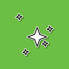 Poster - Stars sticker icon. Simple thin line, outline vector of cartooning space icons for ui and ux, website or mobile application