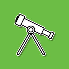 Poster - Telescope sticker icon. Simple thin line, outline vector of cartooning space icons for ui and ux, website or mobile application