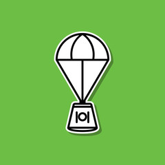 Poster - Space capsule sticker icon. Simple thin line, outline vector of cartooning space icons for ui and ux, website or mobile application