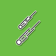 Poster - Comet sticker icon. Simple thin line, outline vector of cartooning space icons for ui and ux, website or mobile application